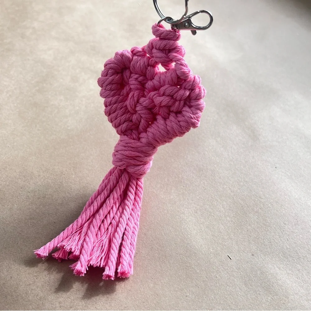 Handmade Handcrafted Macrame Keychain HEART